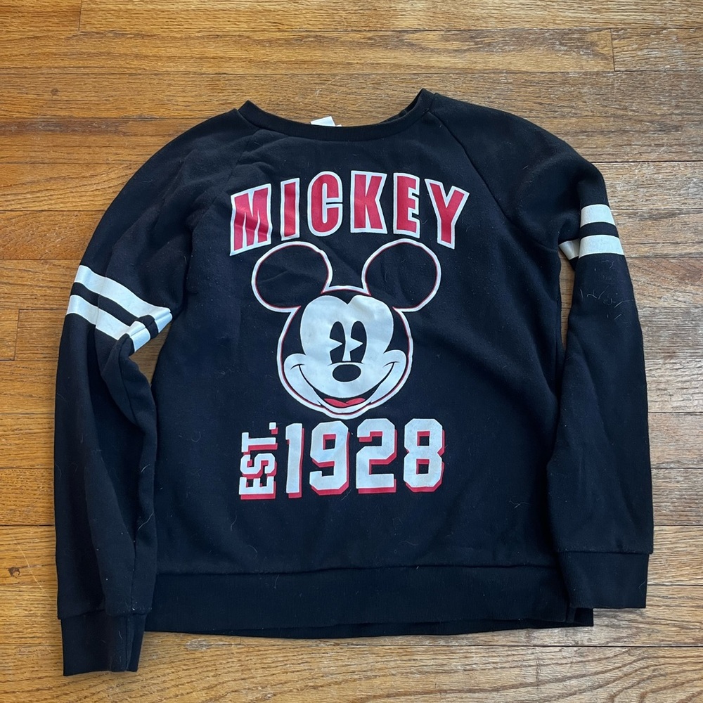 Disney Black Mickey Sweatshirt with Red Accents